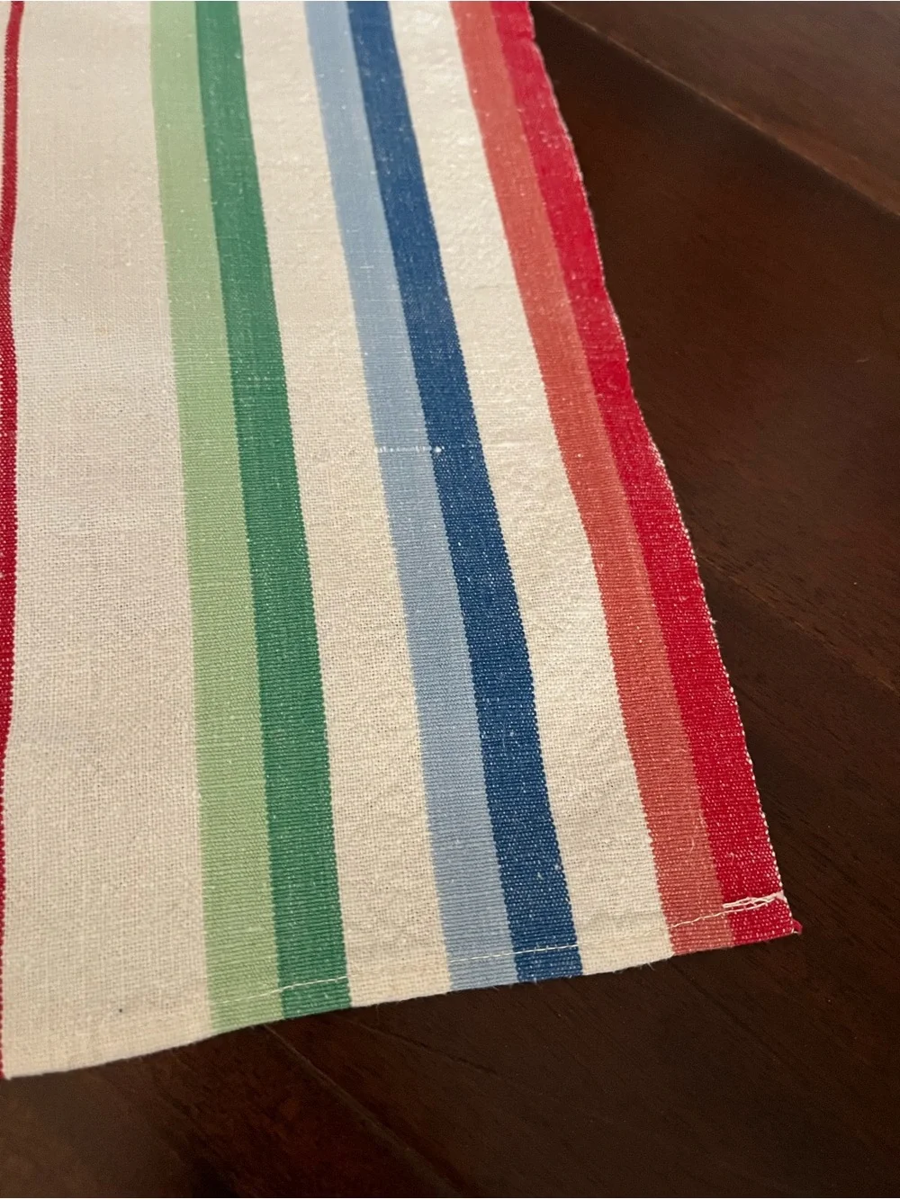Lot of 2 striped linen towels cannon French MCM 💚❤️💛💙